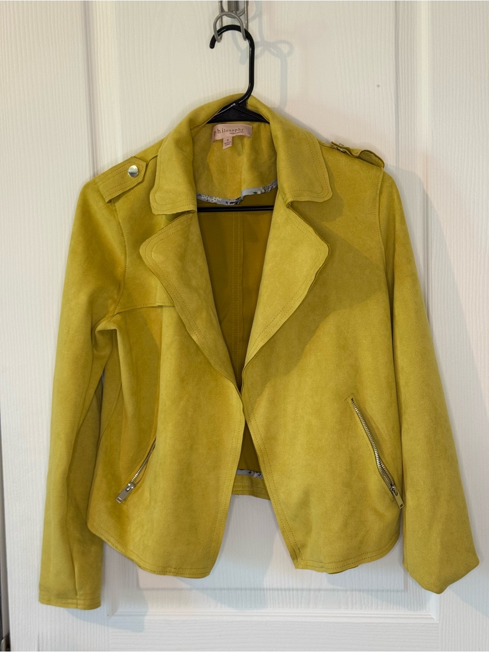 Anthropologie Yellow Suede Moto Jacket